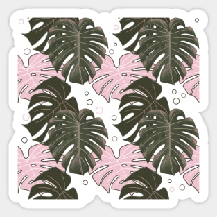 Monstera Pattern - Light Pastel Sticker